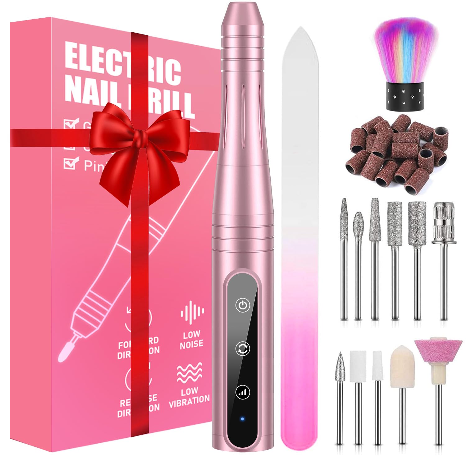 Elektrische Nagelfräser, Elektrische nagelfeile Maniküreset, 30000u/Min 11 in 1 USB Nagelknipser Set,Elektrisches Pediküreset, Polierwerkzeuge Nagelknipser Set für Acryl Gele Kallus Entfernen