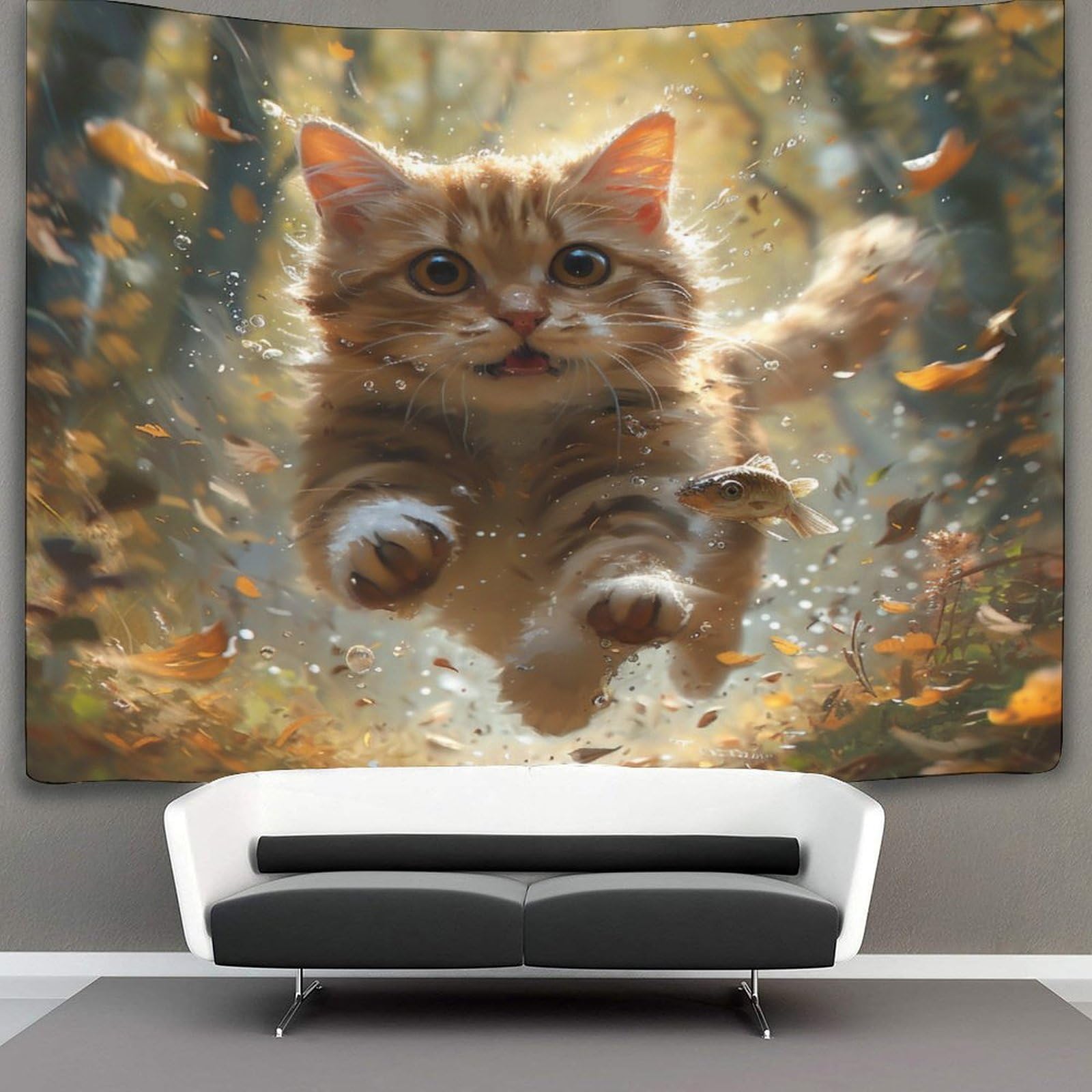 kaiyun Cat Tapestry Bedroom Aesthetic Indie Wall Room Decor Animal Wall Hanging,Wall Art 180cmx230cm