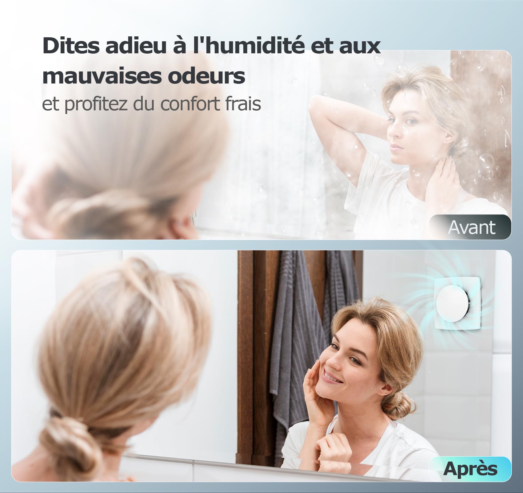VMC Salle de Bain avec Télécommande, 11 Effets Lumineux, Bidirectionnel, 6 Vitesses, Ventilateur Extracteur Air avec Fonction Mémoire, Extracteur d'Air 100 mm Silencieux Moteur sans Balais DC