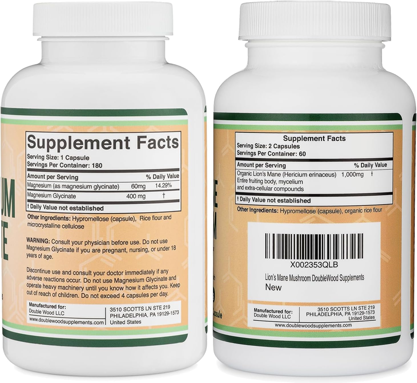 Wellness Support Duo – Magnesium Glycinate and Lion’s Mane to Support Overall Health and cognition