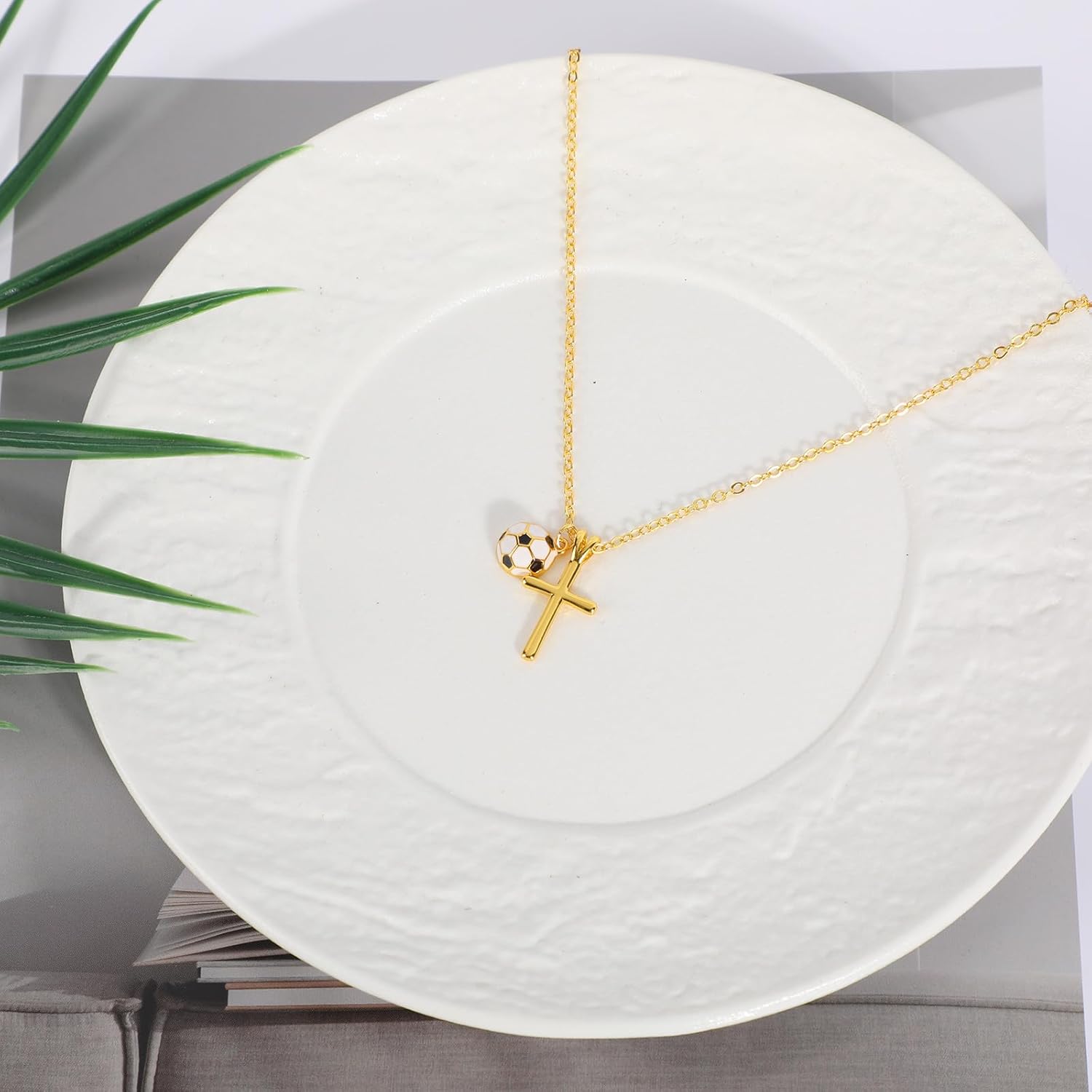 Soccer Cross Necklace Gifts, Gold-Colored Sport Theme Soccer Necklace with Cross Pendent Stuff Christian Religious Jewelry for Woman - Image 7