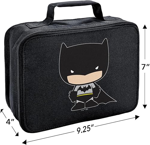 Miniatura 2 de LOGOVISION Lonchera con diseño de personajes Chibi de Batman con aislamiento de lados suaves, bolsa de almuerzo reutilizable para el trabajo de