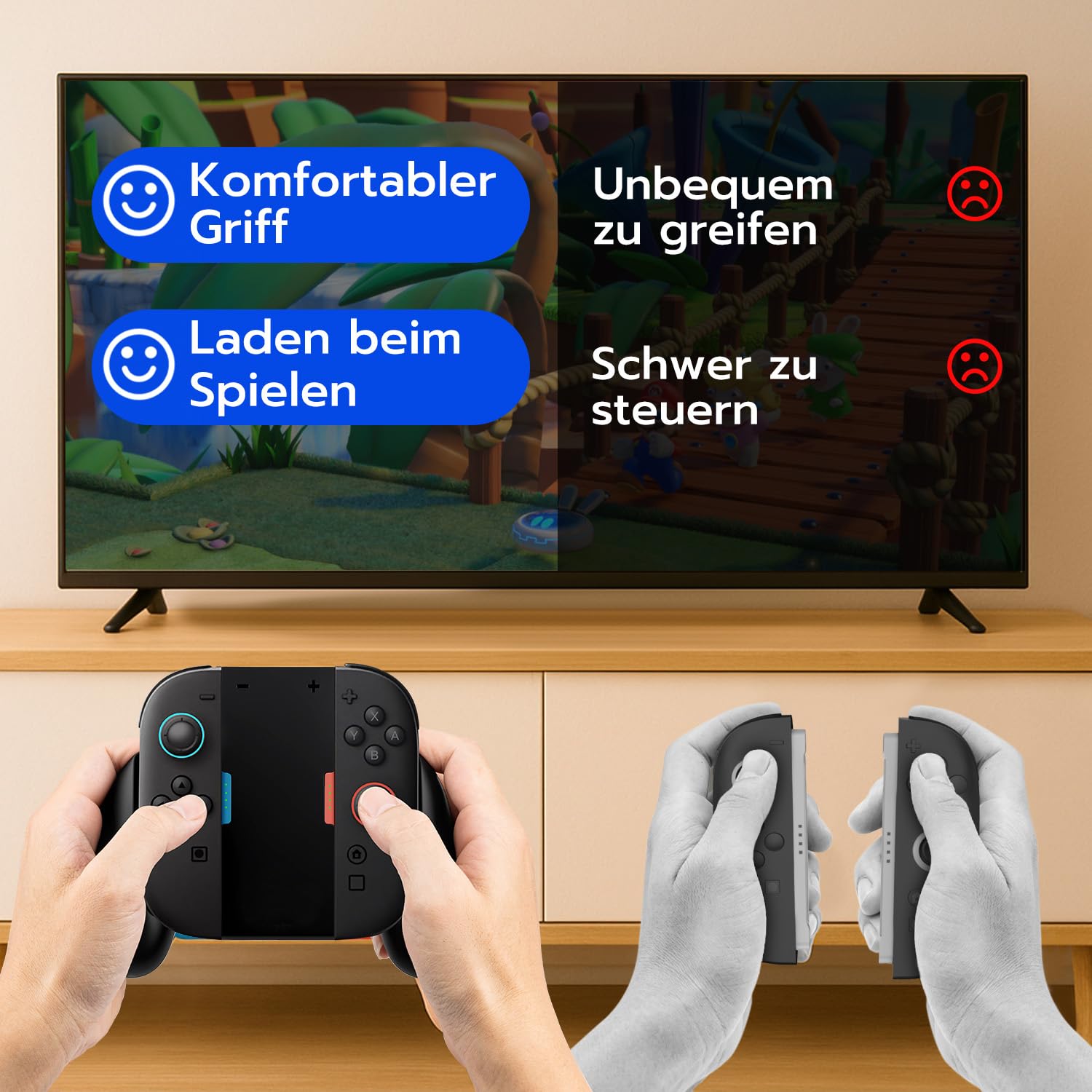 Tolesum Aufladehalterung für Switch 2,Ladegriff mit Ständer für Joy Con 2,Magnetischer Ladestation Controller Griff für NS Switch Joycon 2 Zubehör