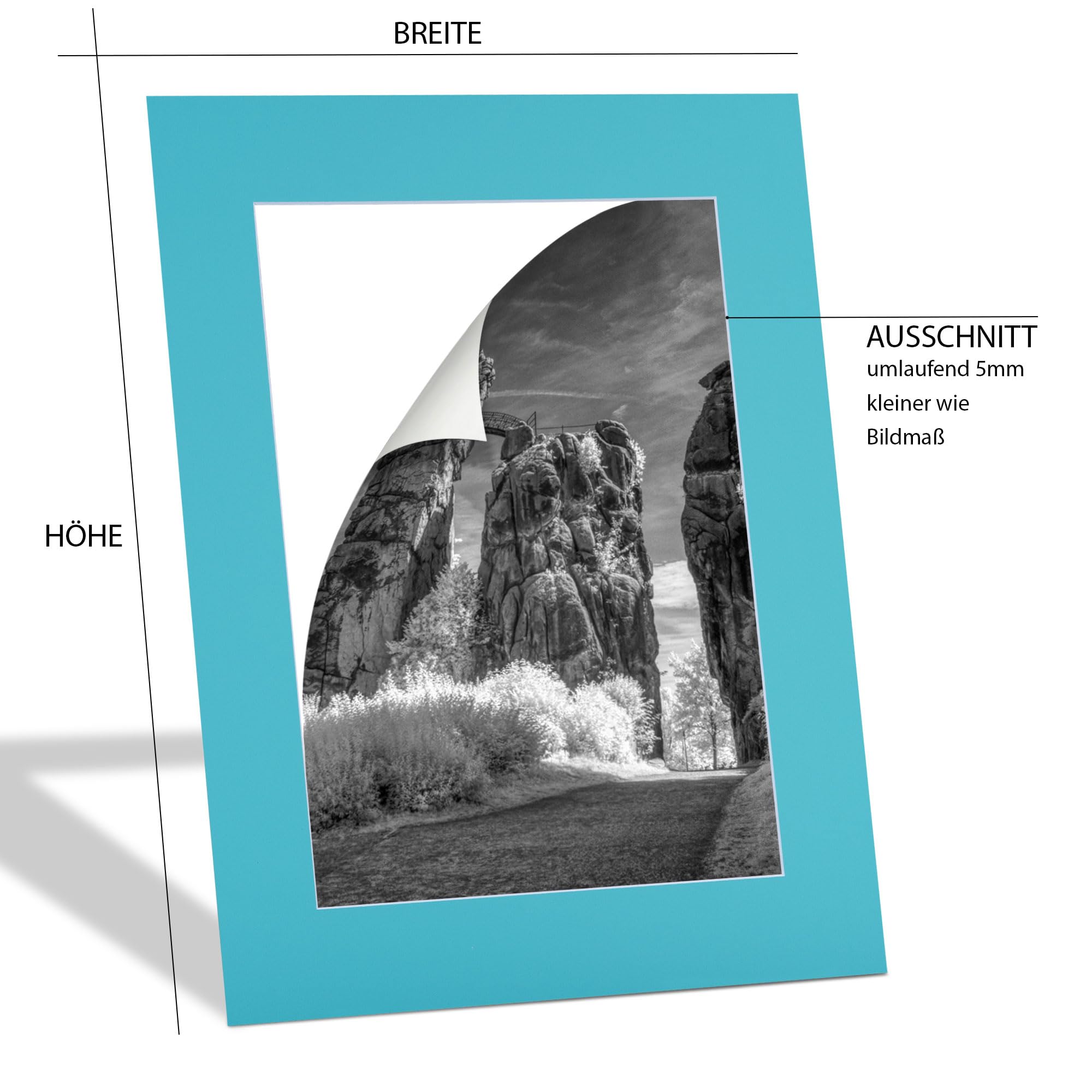 Lot de 5 passe-partout 40 x 50 cm pour l'extérieur 30 x 40 cm - Sans acide - Carton blanc crème - Découpe biseautée à 45° - Protection des images et photos