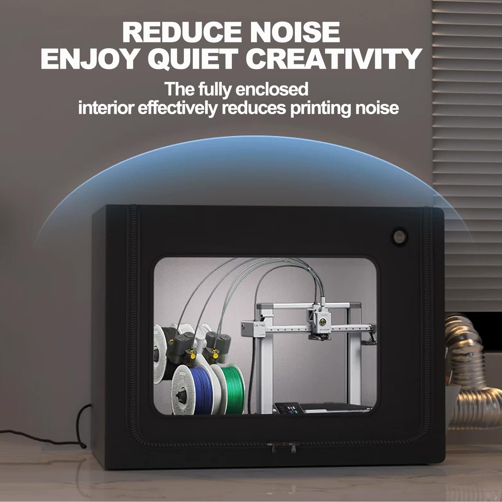 Contenitore Per Stampante 3d, Kit Di Ventilazione Con Aspiratore Di Fumi E Illuminazione A Led, Per Protezione Da Polvere E Fumi, Essiccatore Per Filamento, Protezione Per Incisore.