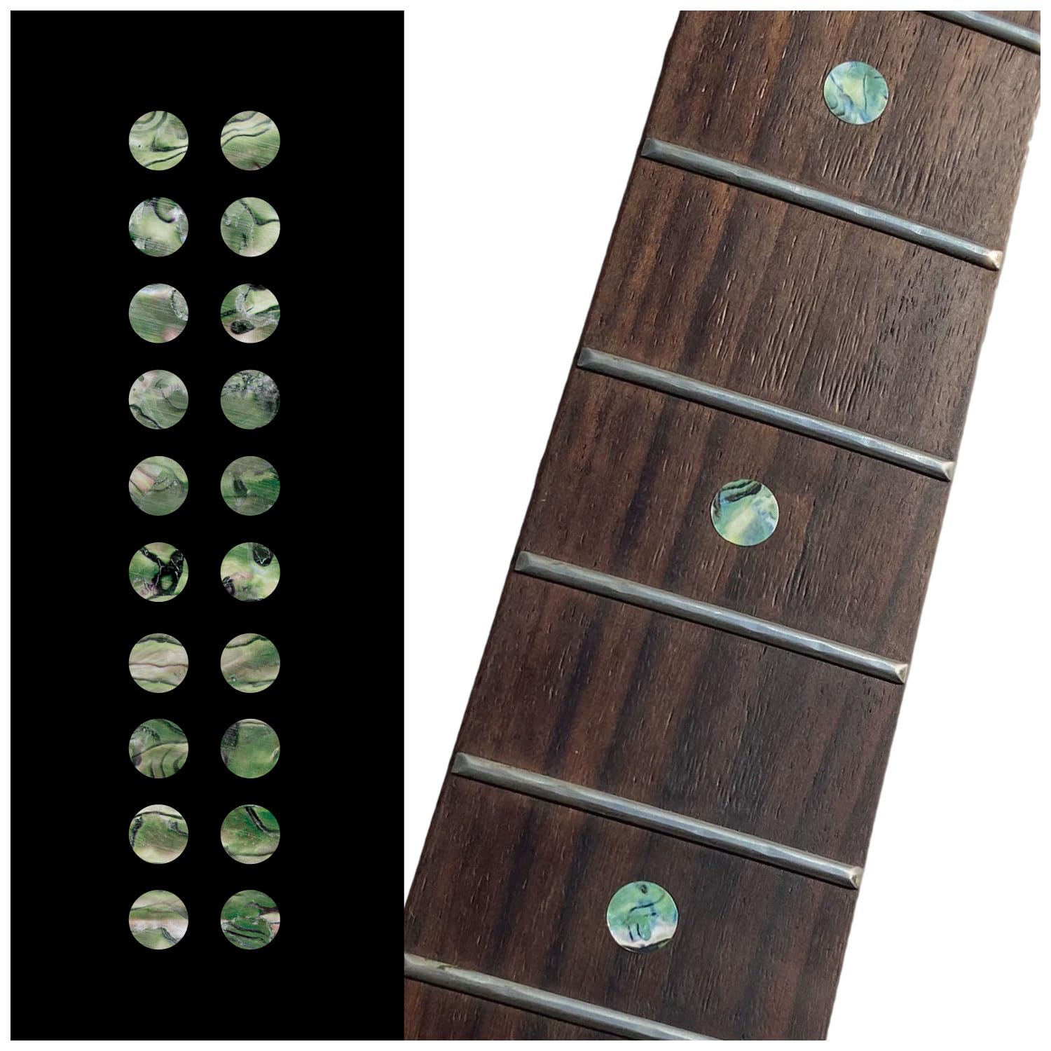 Inlaystickers 1/4"(6.35mm) Dot Fret Markers - Abalone Green