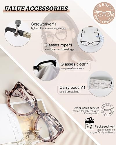 Miniatura 6 de MARE AZZURO Gafas de lectura de gran tamaño para mujer, con estilo, grandes lectores 1.0 1.25 1.5 1.75 2.0 2.25 2.5 2.75 3.0 3.5 4.0 5.0 6.0