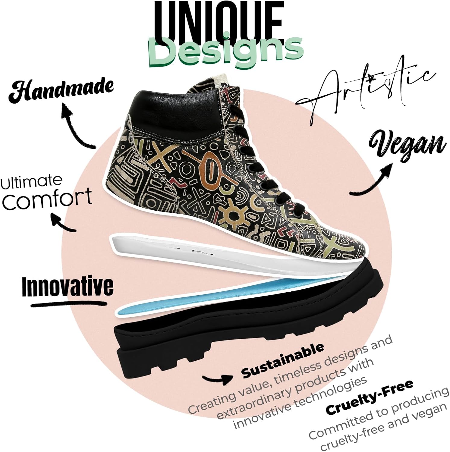 DOGO Ankle Boots for Women - Vegan Leather and Handmade Women Booties and Ankle Boots,