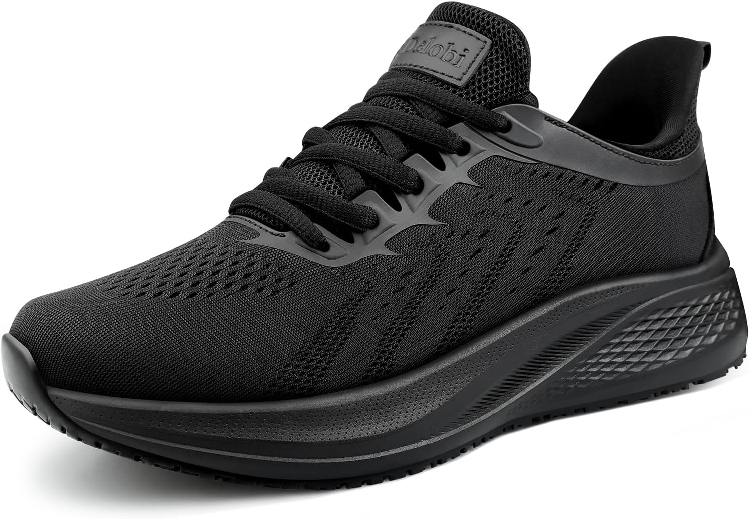 Men's Slip Resistant Work Shoes, Black Lightweight Comfortable Non-Slip Chef Sneakers for Kitchen Restaurant Food Service, Zapatos de Trabajo para Hombres - Black -6.5~13