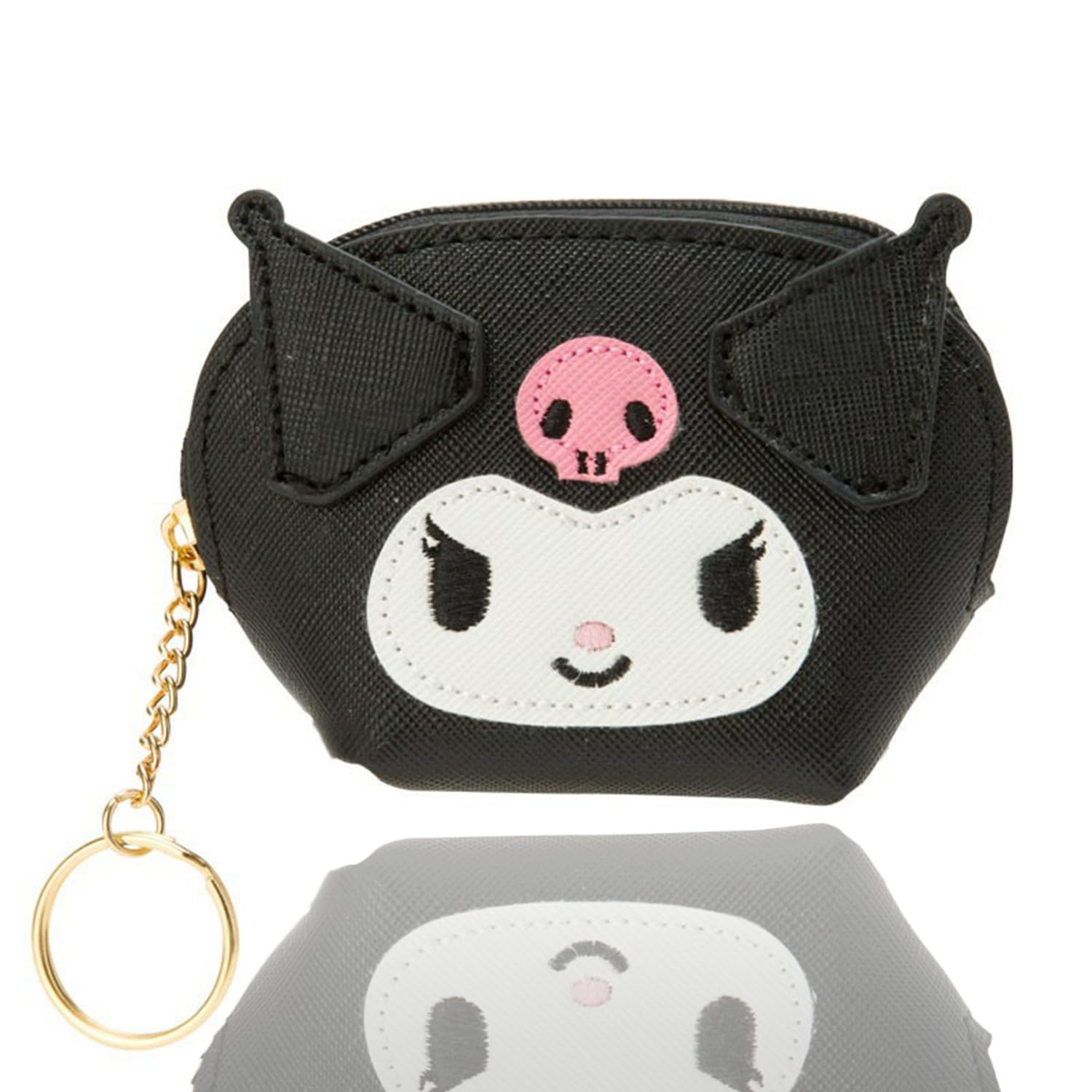 Kawaii Coin Purse Keychain,Cute Wallets for Teen Girls，Cartoon Wallet for Backpack Decoration (Kuro)