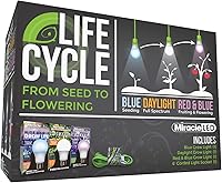 Vista 1 de Miracle LED Un-Edison - Kit de luces LED de ciclo de vida de plantas con 3 bombillas para tres etapas de crecimiento, multiespectro