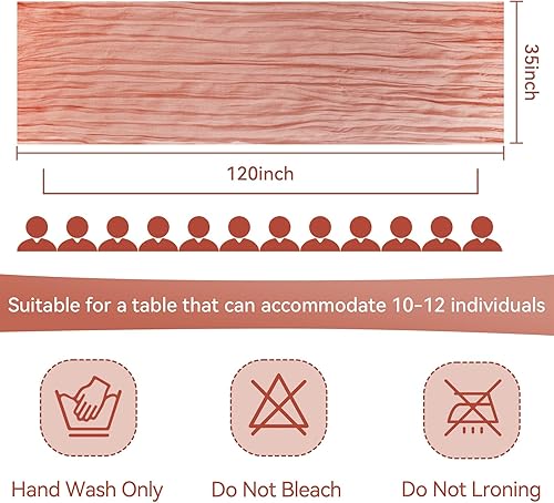 Miniatura 2 de ZOUTOG - Paquete de 6 caminos de mesa de estopa, camino de mesa de 10 pies para fiesta, 35 x 120 pulgadas, rústico, transparente, bohemio,