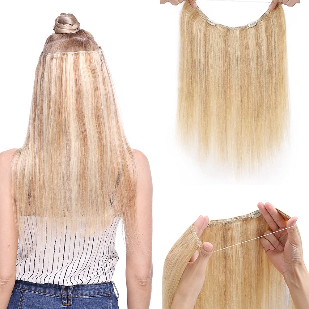 SEGO Invisible Wire Hair Extensions Human Hair Remy Fish