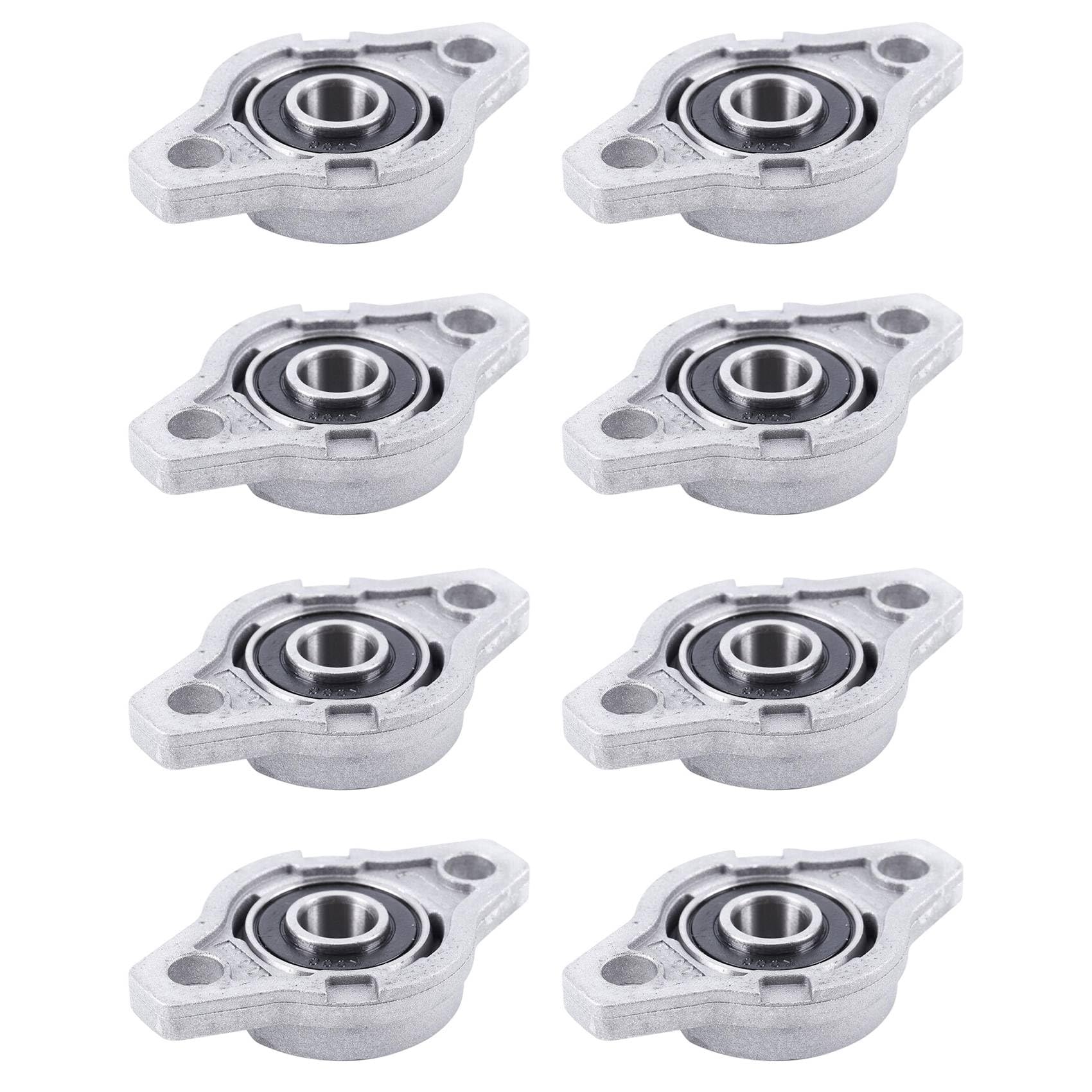 Jnchdghwa Silver 8X Kfl000 Bore Inner 10Mm Flange Ball Mounted Pillow Block Bearings