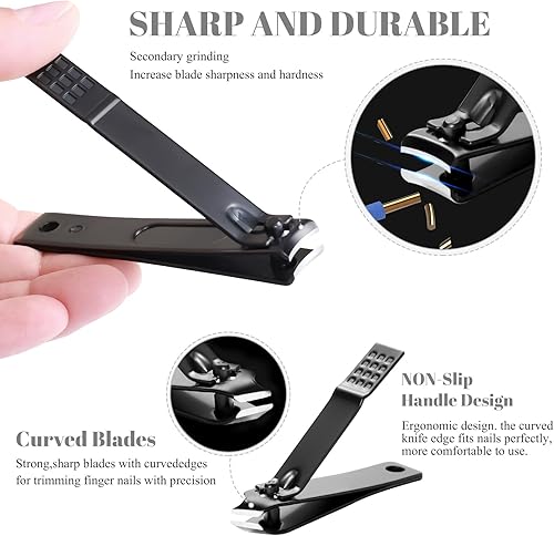 Miniatura 3 de Kit de manicura y pedicura para cortar uñas, tijeras Vibrissac de 5 piezas, las mejores herramientas de cuidado para hombres y mujeres con estuche