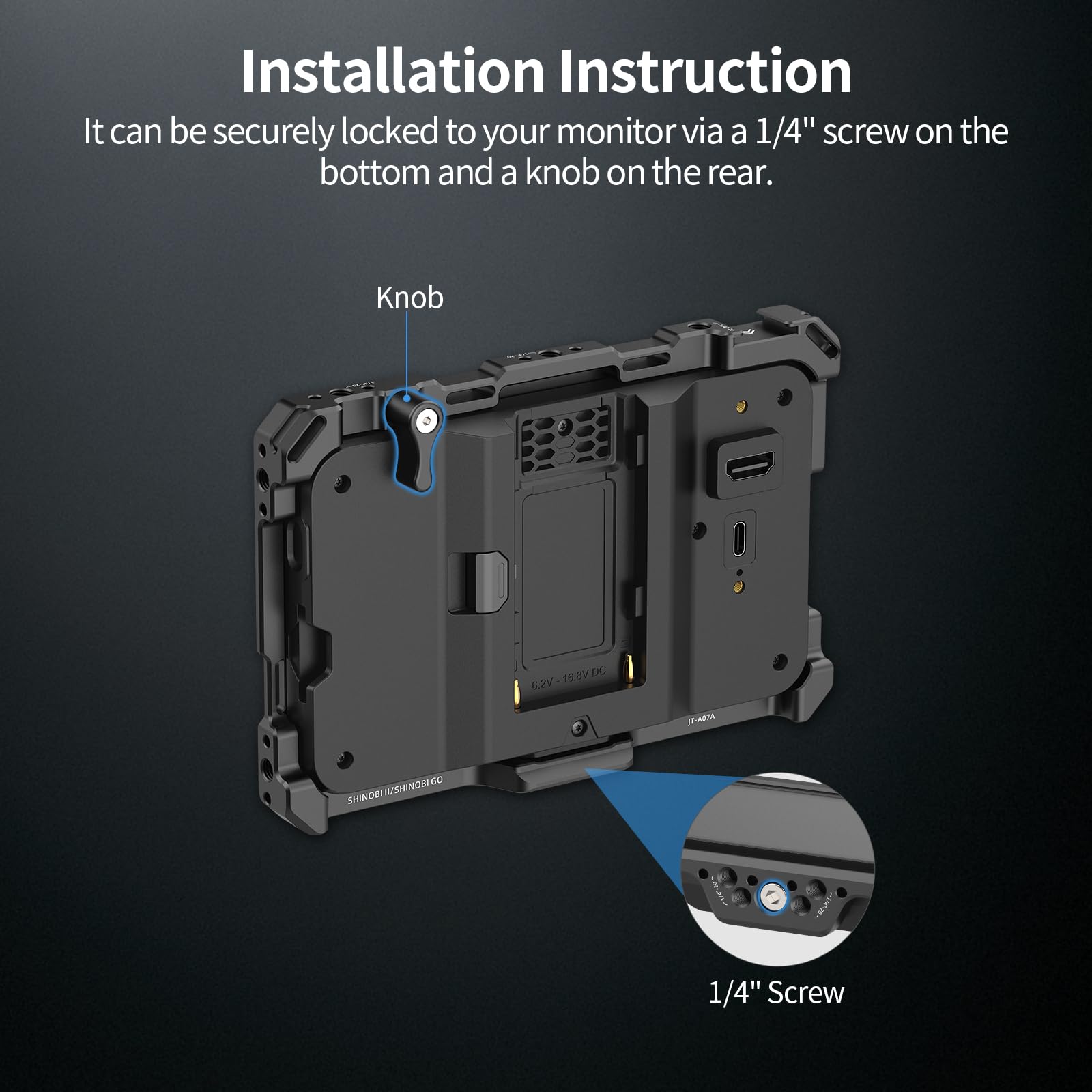 Nitze Shinobi 2 Cage, Jaula para Atomos Shinobi II/Shinobi Go, Jaula para Monitor con Riel NATO - JT-A07A