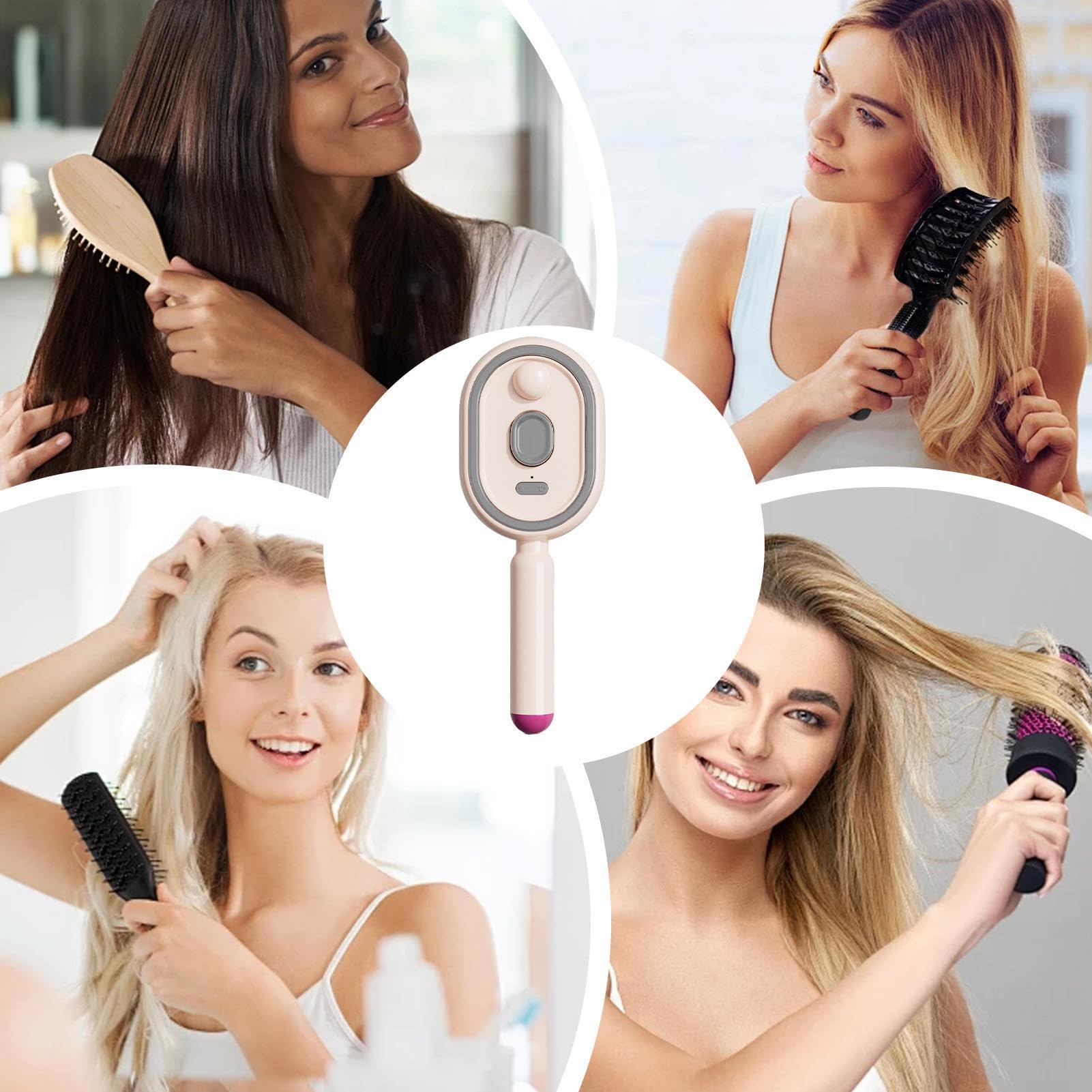 Electric Spray Massage Comb Vibration Misting Hairbrush with Red Light 21.7x7.8x6.2cm, Wet Hair Detangling Tool for Women, Girls, Home Spa, & Grooming
