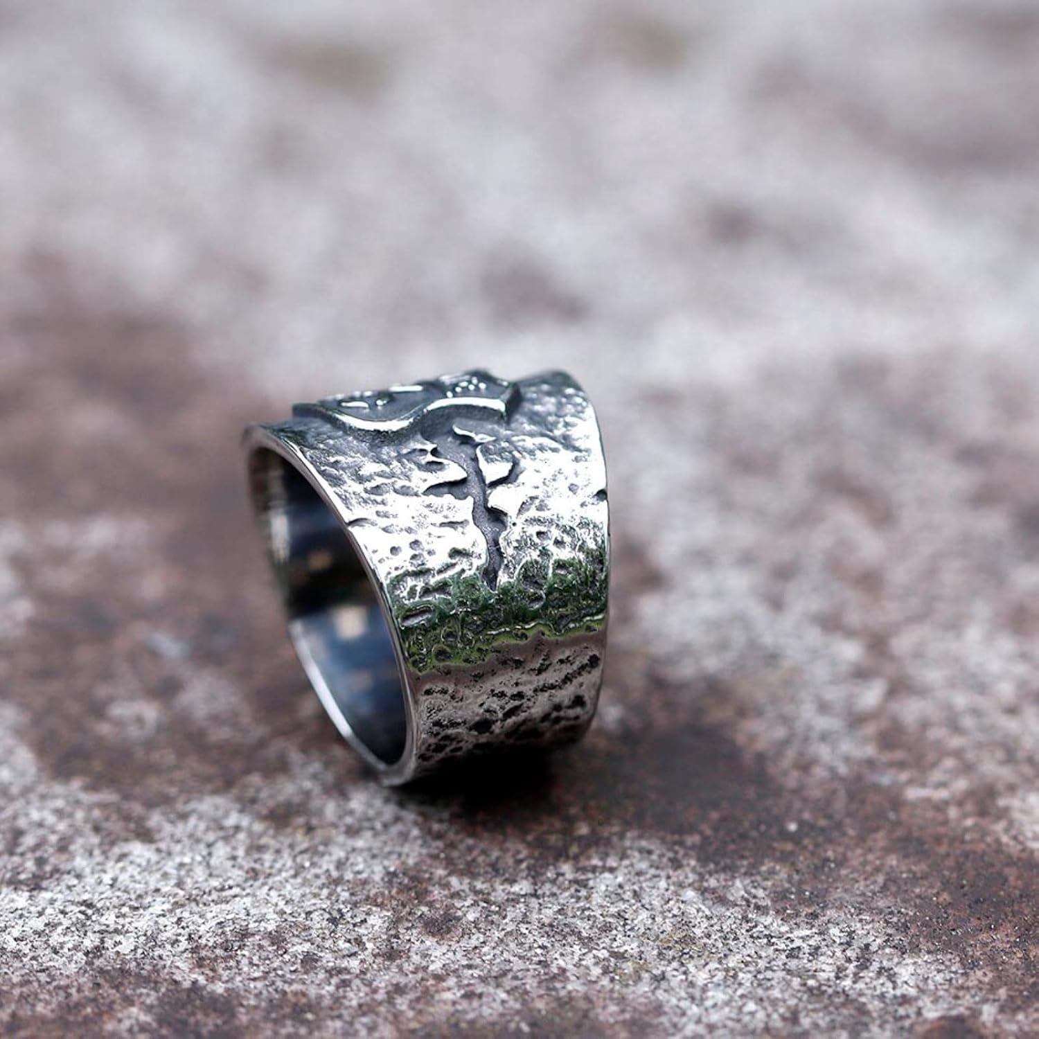 New Men's Rings Vintage Highway 66 Ring for Teens Punk Fashion Jewelry Gift image 4