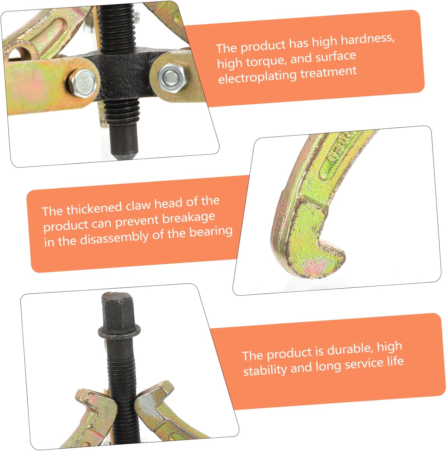 1pc Three-jaw Bearing Puller Tool Durable Gear Puller for Gears Sprockets and Pulleys Practical Design for Efficient Repair Work Random Color Selection