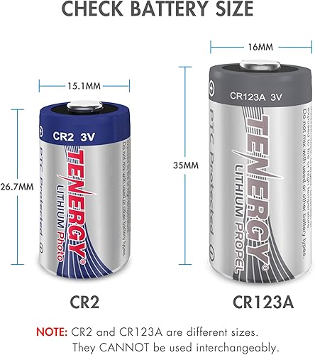 Miniatura 2 de Tenergy CR2 - Batería de litio de 3 V no recargable protegida por PTC de alto rendimiento CR2 para linternas cámaras digitales juguetes sistemas de