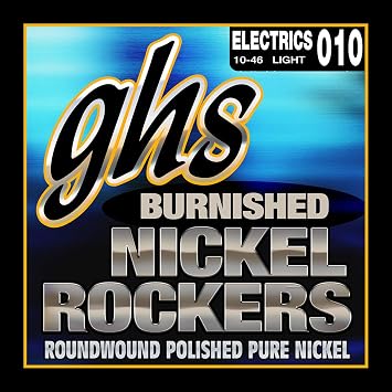 GHS Strings - Burnished Nickel Rockers - Electric Guitar Strings - Pure Nickel - Polished for a Smooth Feel - Warm Vintage Tone - Retro Rock & Blues Sound - Light Gauge - BNR-L SET - 10-46 - 3 PACK