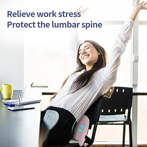 Vista 16 de Almohada de apoyo lumbar para silla de oficina, almohada lumbar de automóvil, alivio del dolor de espalda baja de espalda, cojín de espuma Negro