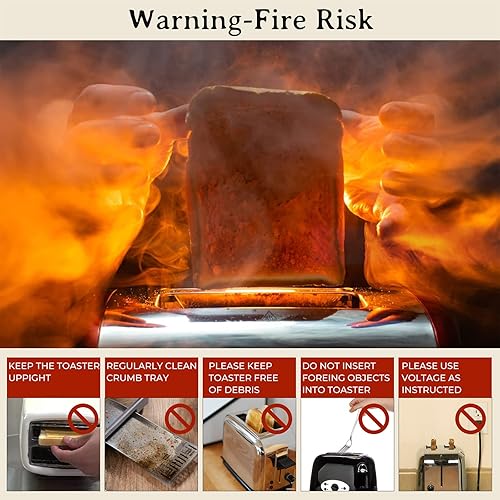 Miniatura 7 de YIOU Tostadora de 2 rebanadas, tostadora de 2 rebanadas de acero inoxidable de 1.5 pulgadas, ranuras extra anchas de 1.5 pulgadas, 6 ajustes de