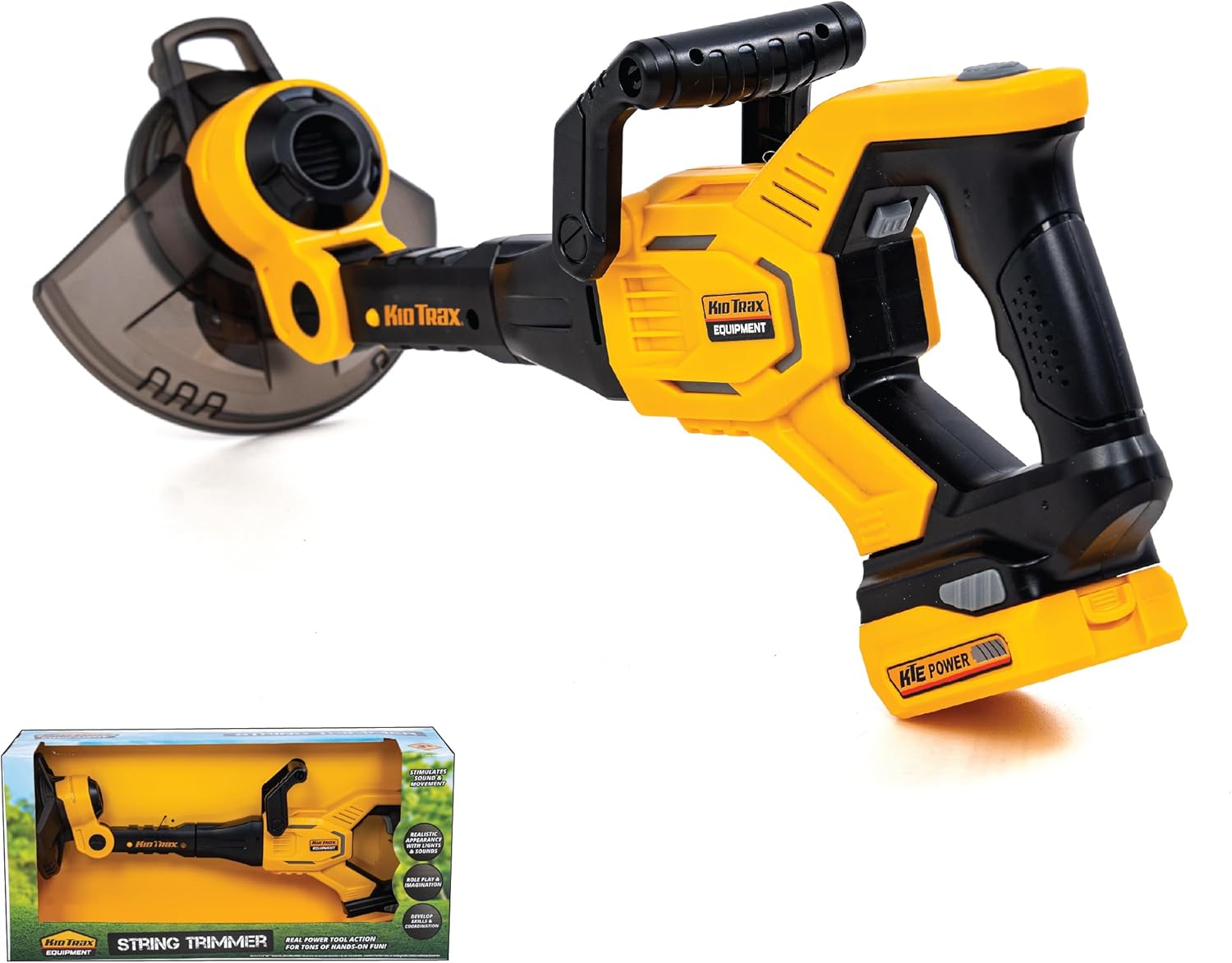 Kid Trax String Trimmer Construction Toys - Kids Toy, Gardening Tools, Outdoor Toys, Tools for Kid, Pretend Play, Durable, Easy to Use, Realistic Appearance & Sounds, Girl and Boy Toy Age 3+