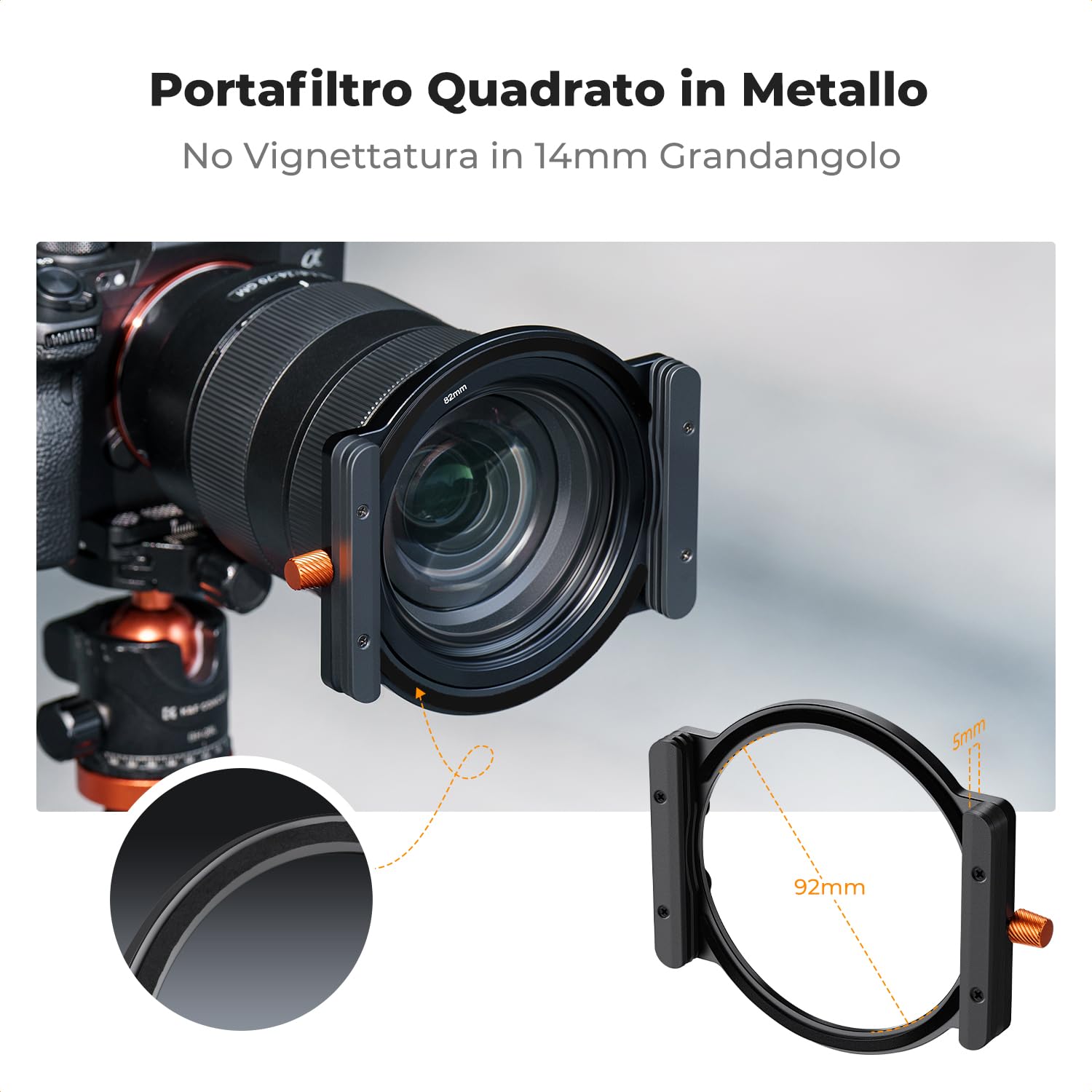 K&F CONCEPT Nano-X Kit da Filtro a Lastra Soft GND8 (0,9) da 100x150mm, 8x Anello Adattatore e 1x Portafiltro Mentale Compatibile Nano-X Porta Filtri per Lente