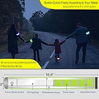 Vista 7 de RGB 7 Colors Switchable LED Armband, USB-C Rechargeable, 360° Reflective Running Light for Runners, High Visibility Reflective Running Gear for Verde