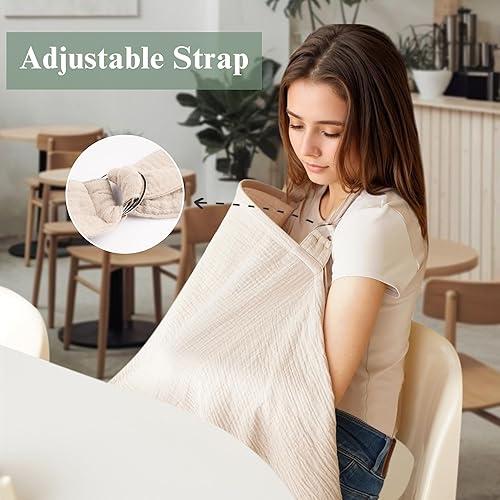 Miniatura 3 de Paquete de 2 fundas de muselina para lactancia materna, suave y transpirable, 100% algodón