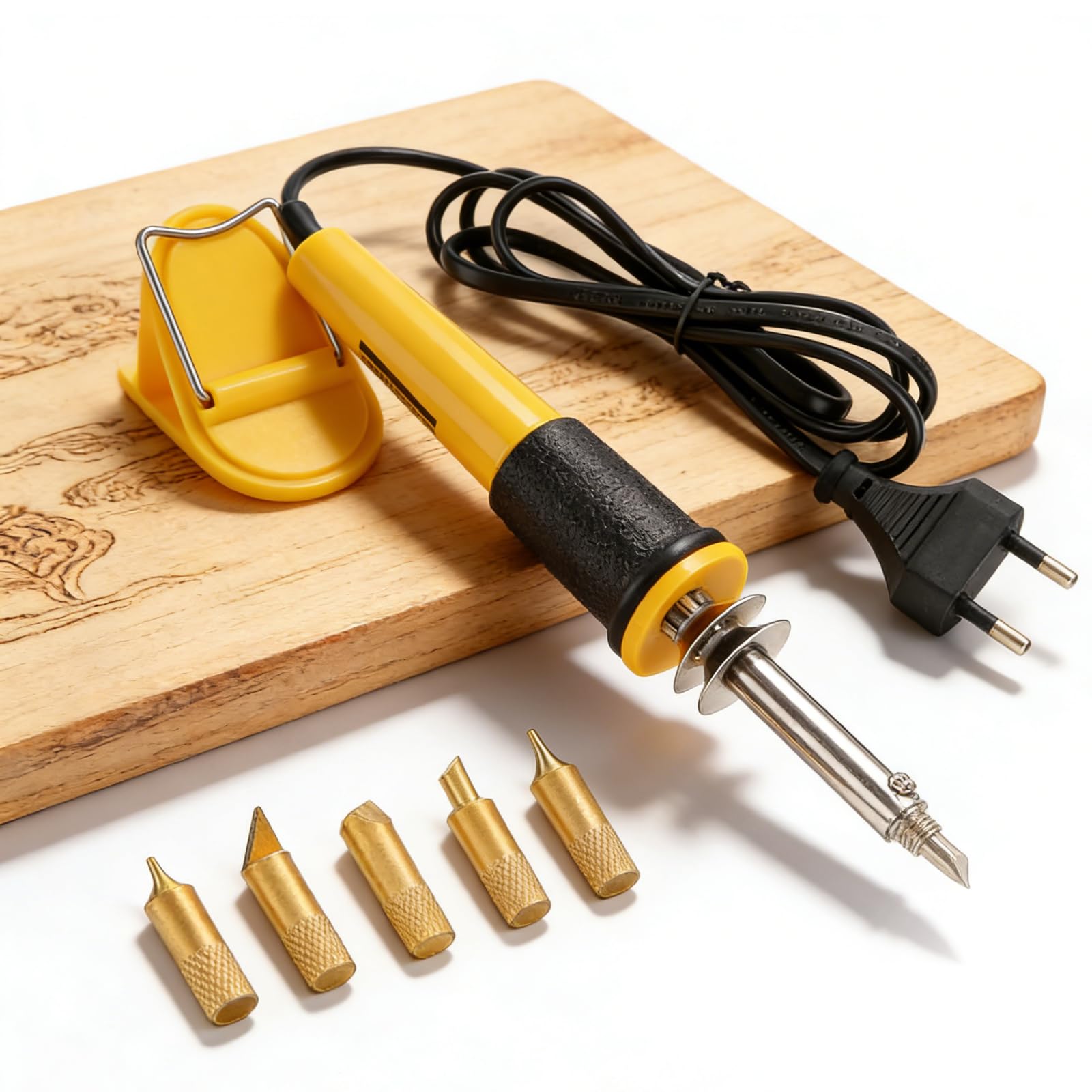 Kit Pirografo Per Legno, 40w Kit Pirografia Legno Saldatore Portatile Per Pirografia Max.400°C, Incisore Pirografo Elettrico Con 5 Punte Di Saldatura Per Scultura Pittura, Incisione A Fuoco In Legno