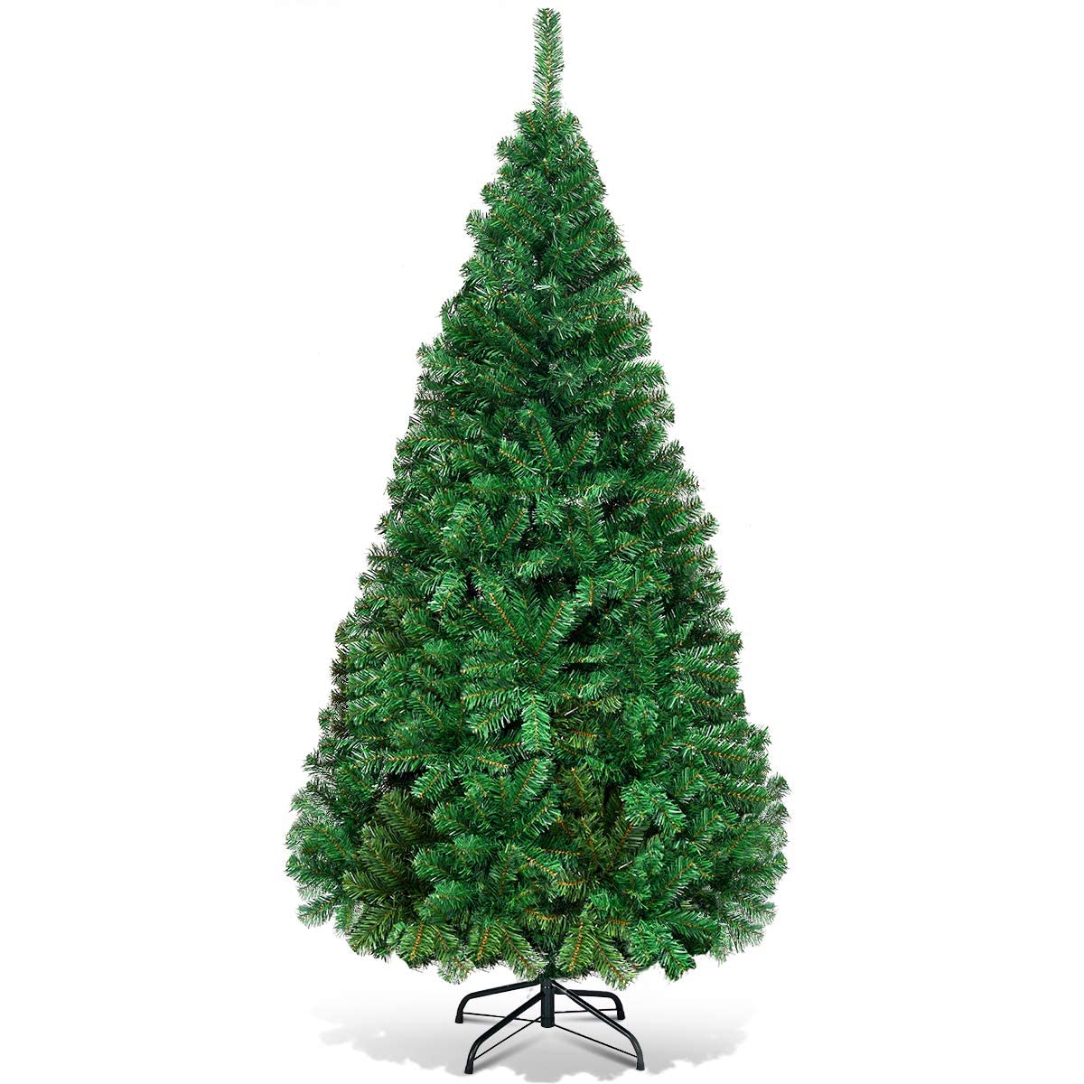 LIFEZEAL Sapin de Noël Artificiel en PVC, Arbre de Noël Artificiel Festif avec Branches Denses, Décoration de Noël avec Support en Acier, Christmas Tree (180 cm)