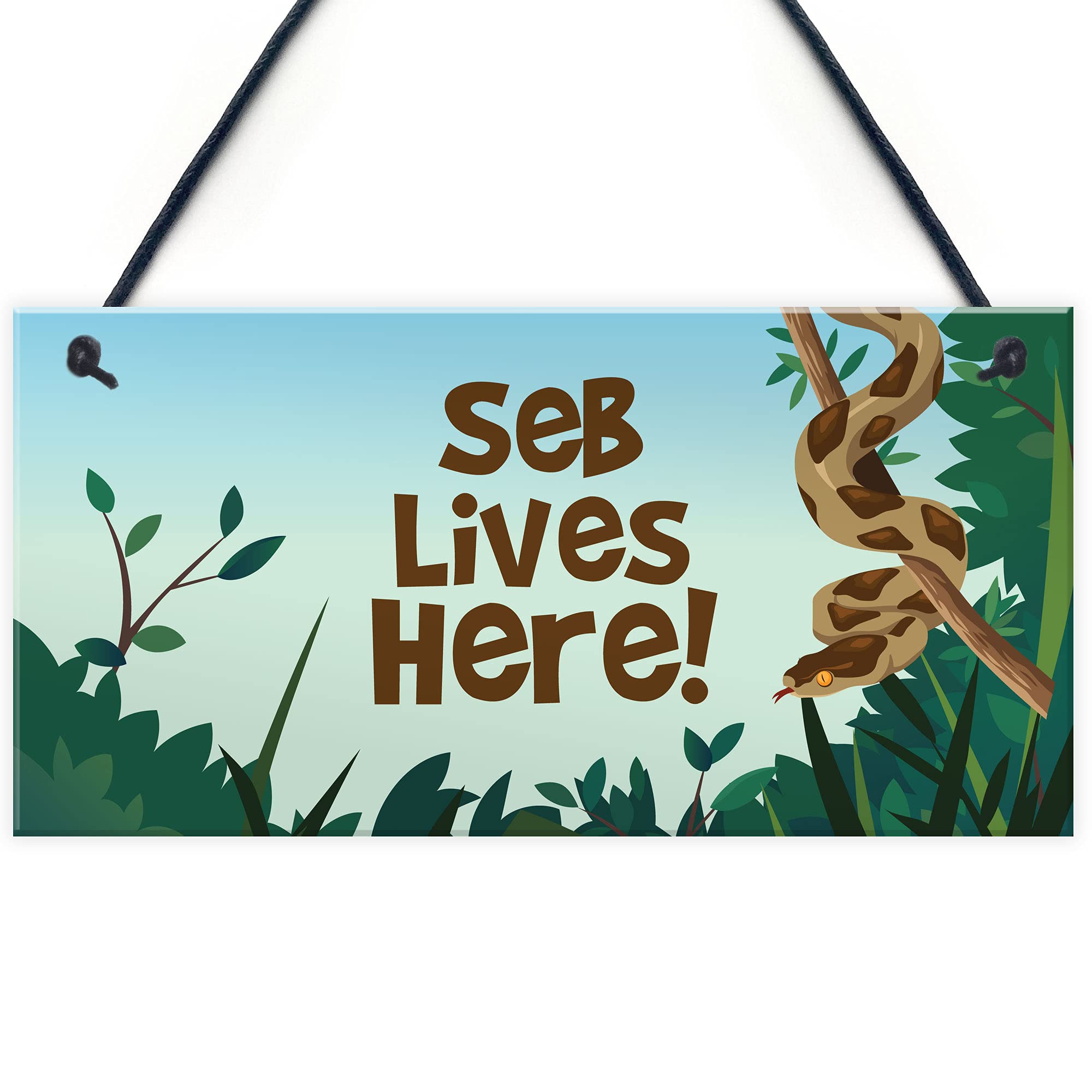 Red Ocean Personalised Pet Snake Sign Novelty Cage Tank Accessories Animal Lover Gifts