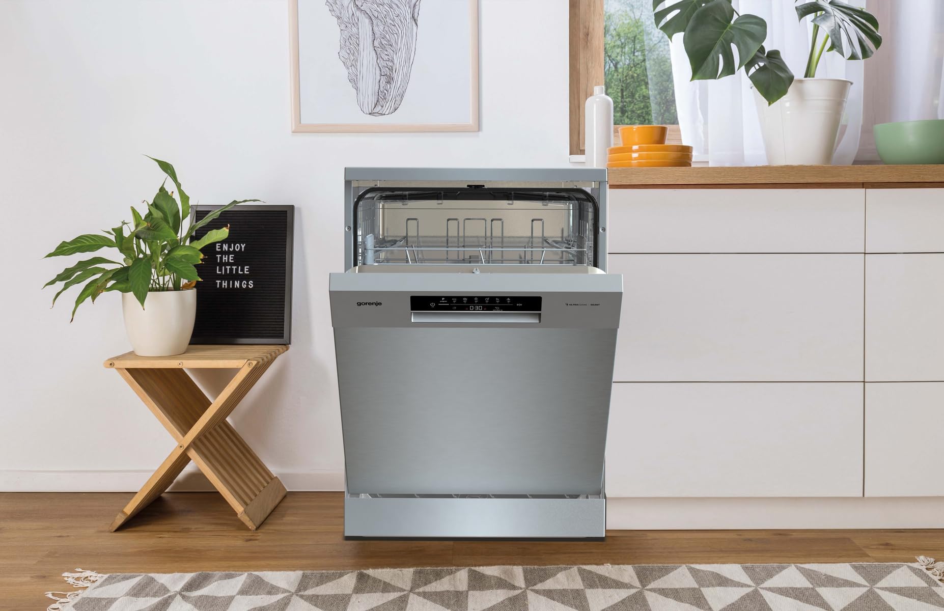 Gorenje GS642E90X - Lavavajillas de pie (60 cm, 13 coberturas, total AquaStop, protección completa contra desbordamiento, programa de higiene, función SpeedWash, autolimpieza, cesta para cubiertos