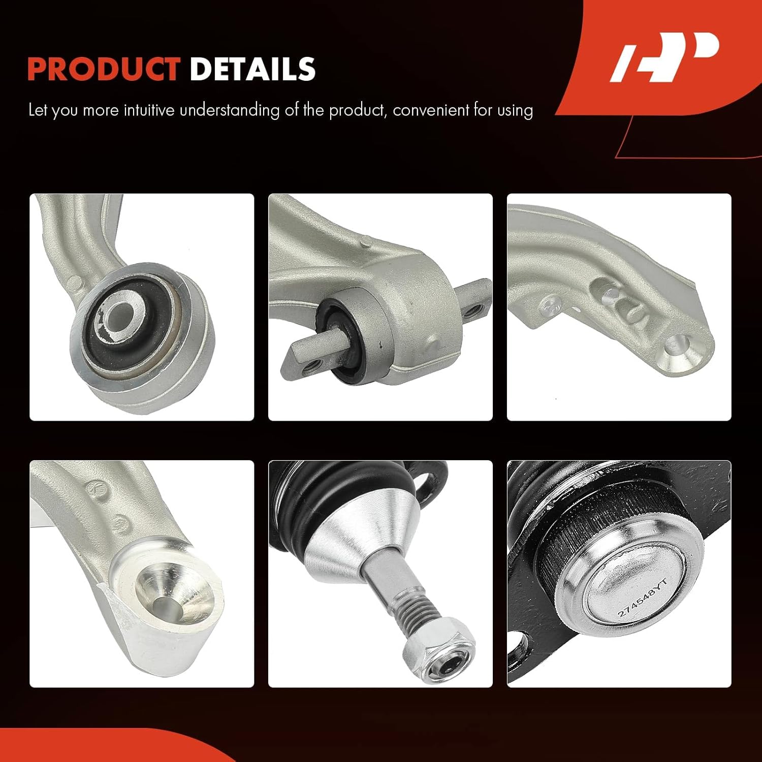 A-Premium Set of 4, Front Forward Lower Control Arm, Lower Ball Joint, Compatible with Volvo S80 1999-2006