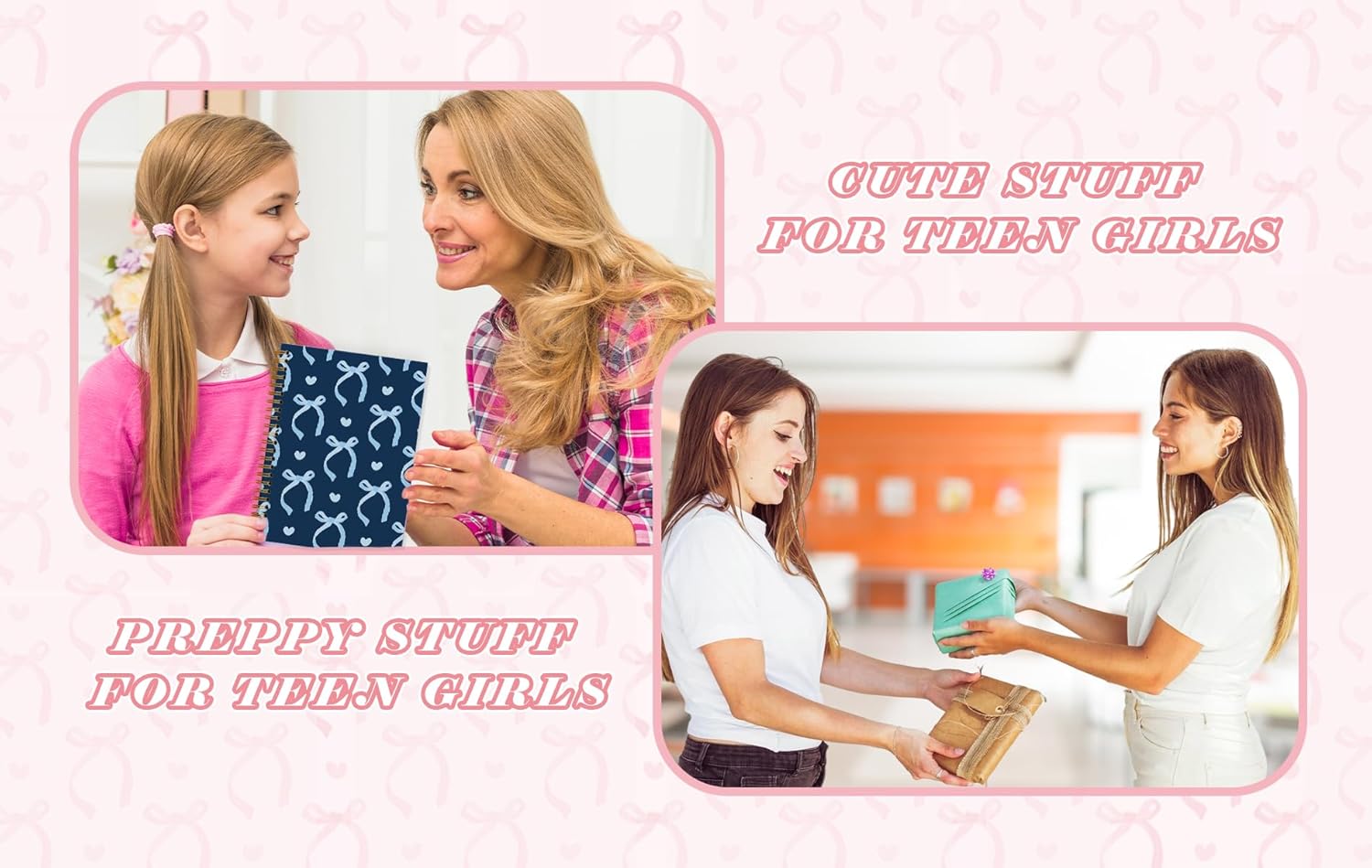 QUICQOD Journal for Teens Girls, Cute Preppy Coquette Spiral Notebook Journal Diary School Supplies, Cute Notebooks for Women, Hardcover Spiral Notebook 5.5x8.3 Inch - Image 5