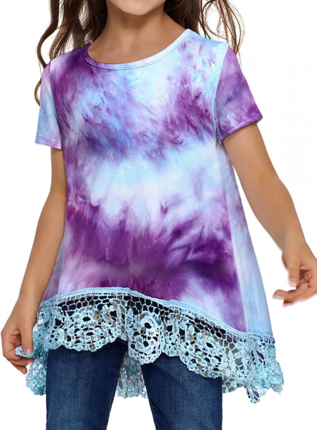 Arshiner Girls Casual Tunic Tops Short/Long Sleeve Loose Soft Blouse T-Shirt for 4-12 Years: Clothing, Shoes & Jewelry