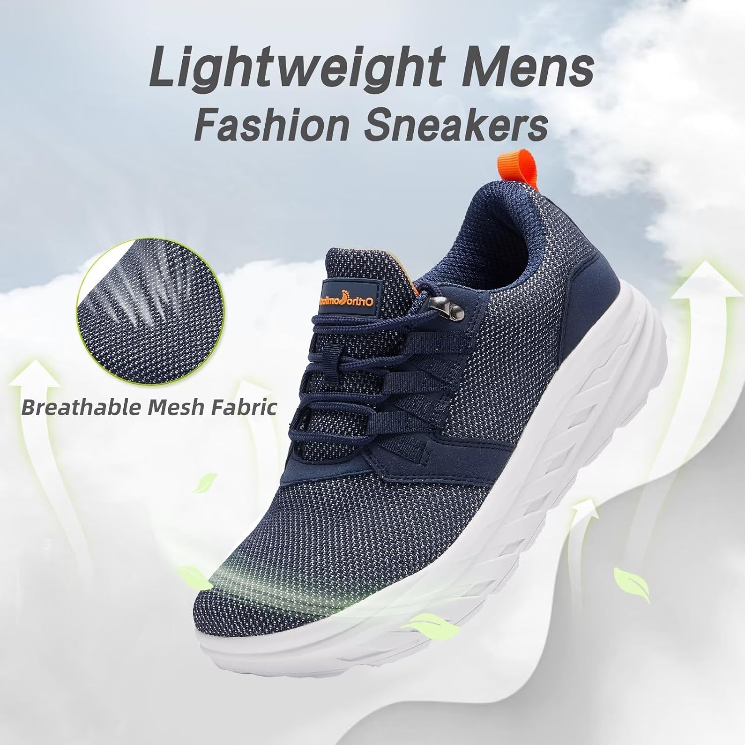 Men's Orthopedic Diabetic Wide Walking Shoes: Comfortable Plantar Fasciitis Fashion Sneakers with Arch Support, Casual Hammer Toes Swollen Tennis Work Sports Shoes for Heel and Foot Pain Relief - Image 6