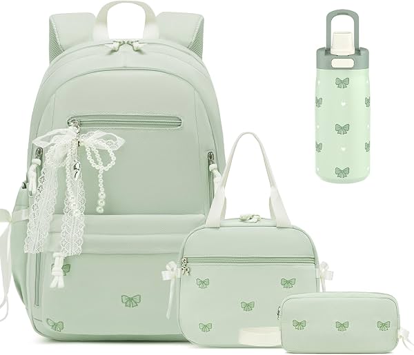 Mochila para niñas con lonchera y cartuchera, morral escolar