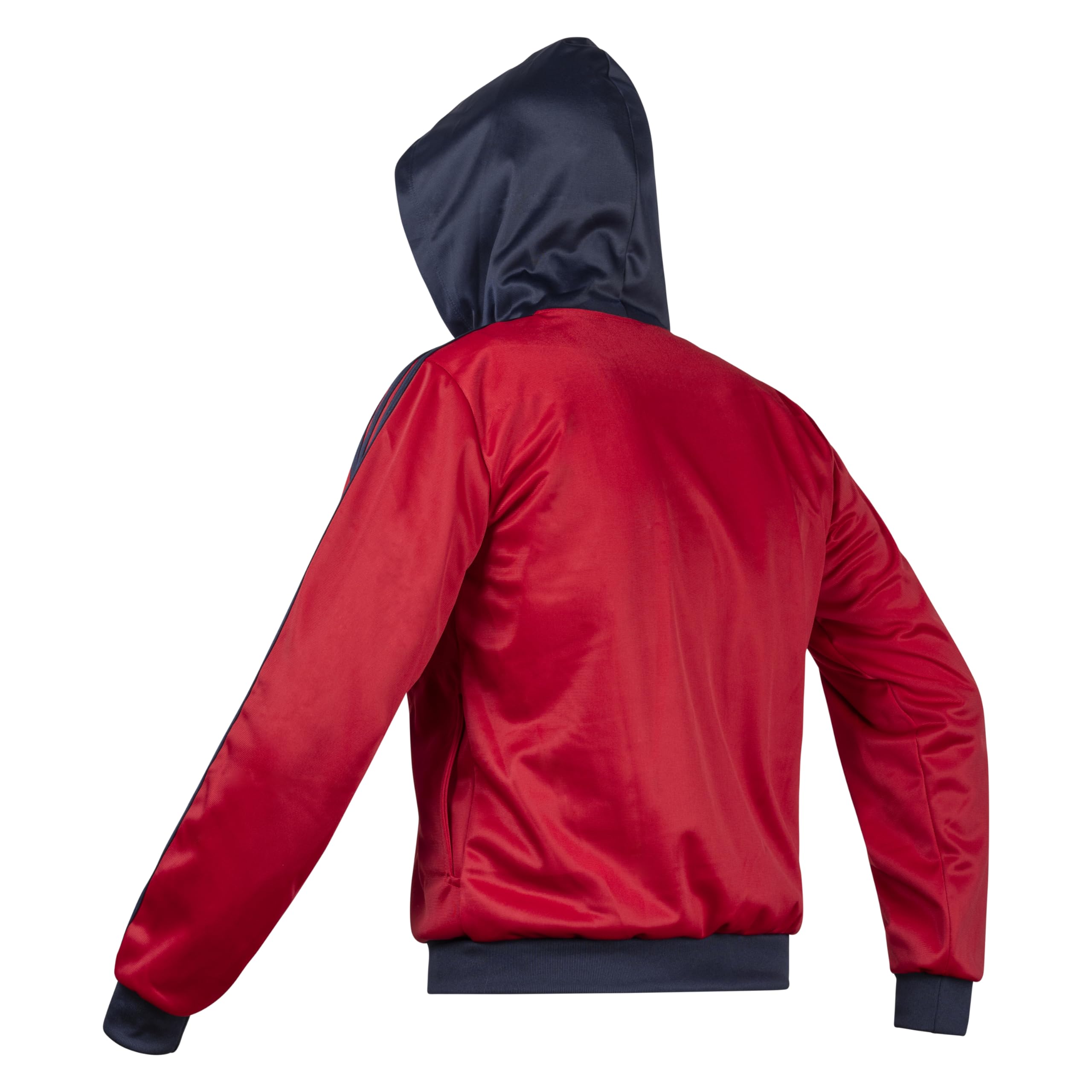 JL Sport Storica giacca sportiva della Germania dell'Est DDR, maglione rosso con cappuccio retro