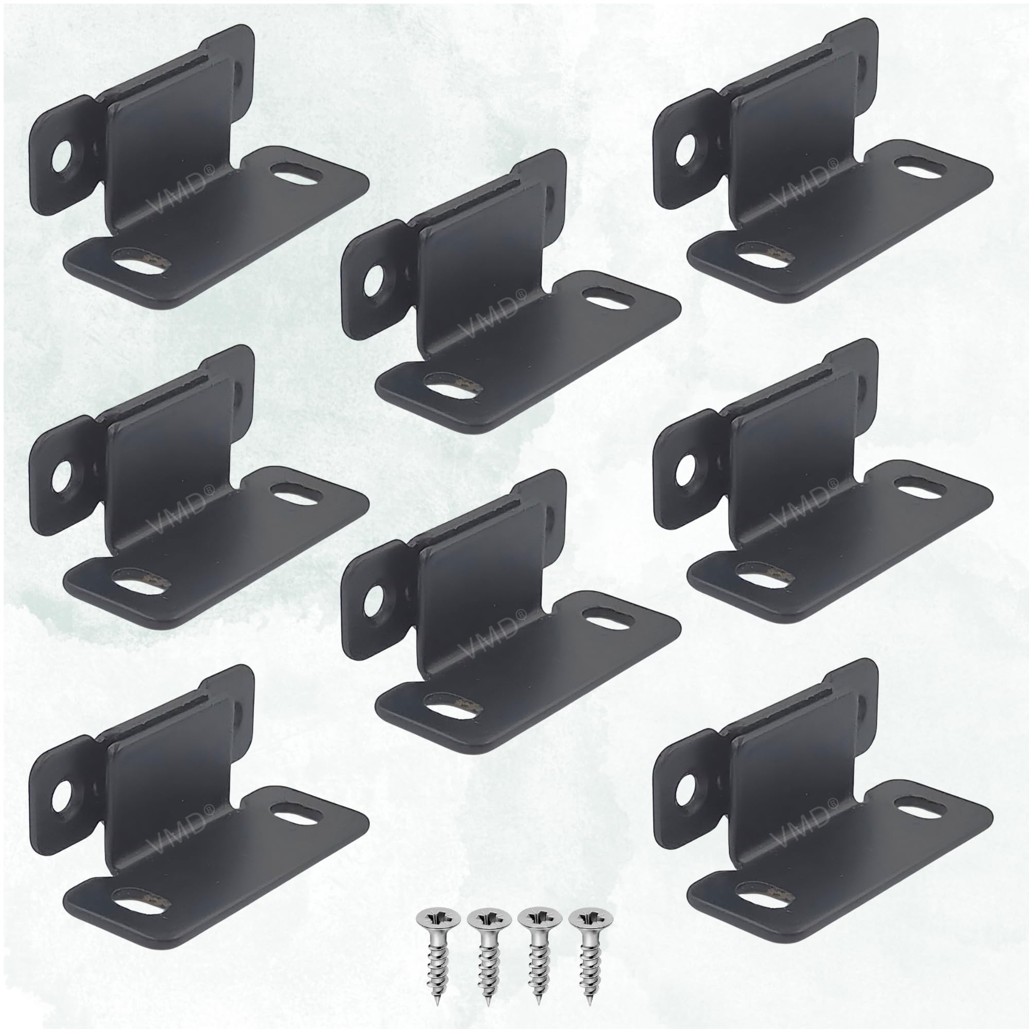 VMD, Slim L Magnetic Door Catch, Ultra Thin S.S Cabinet Door Magnets with Screws, Magnetic Door Stopper Safety Latches for Kitchen Cupboard Closet. (Black - Pack of 8) (B0D8Q4CRPD) Amazon Price History, Amazon Price Tracker