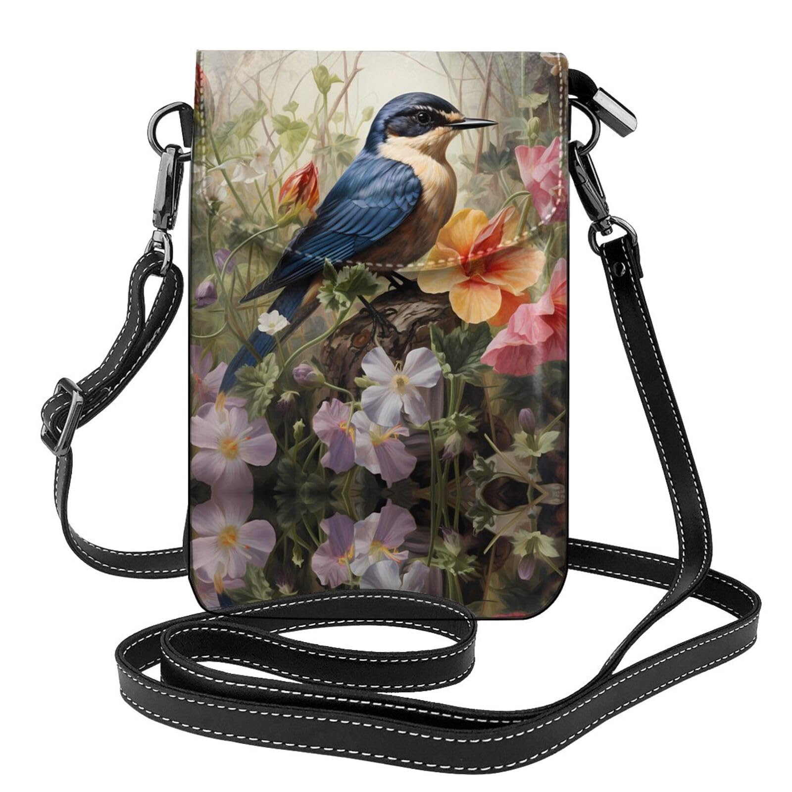 Sac bandoulière cuir imprimé hirondelle de luxe