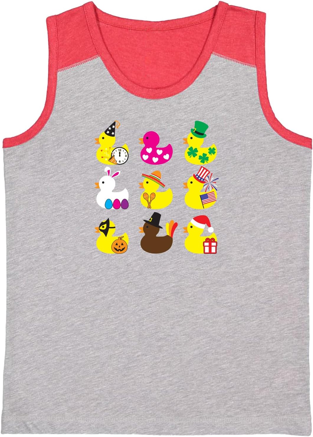 Holiday Rubber Ducks - Ducky Youth Contrast Back Tank Top