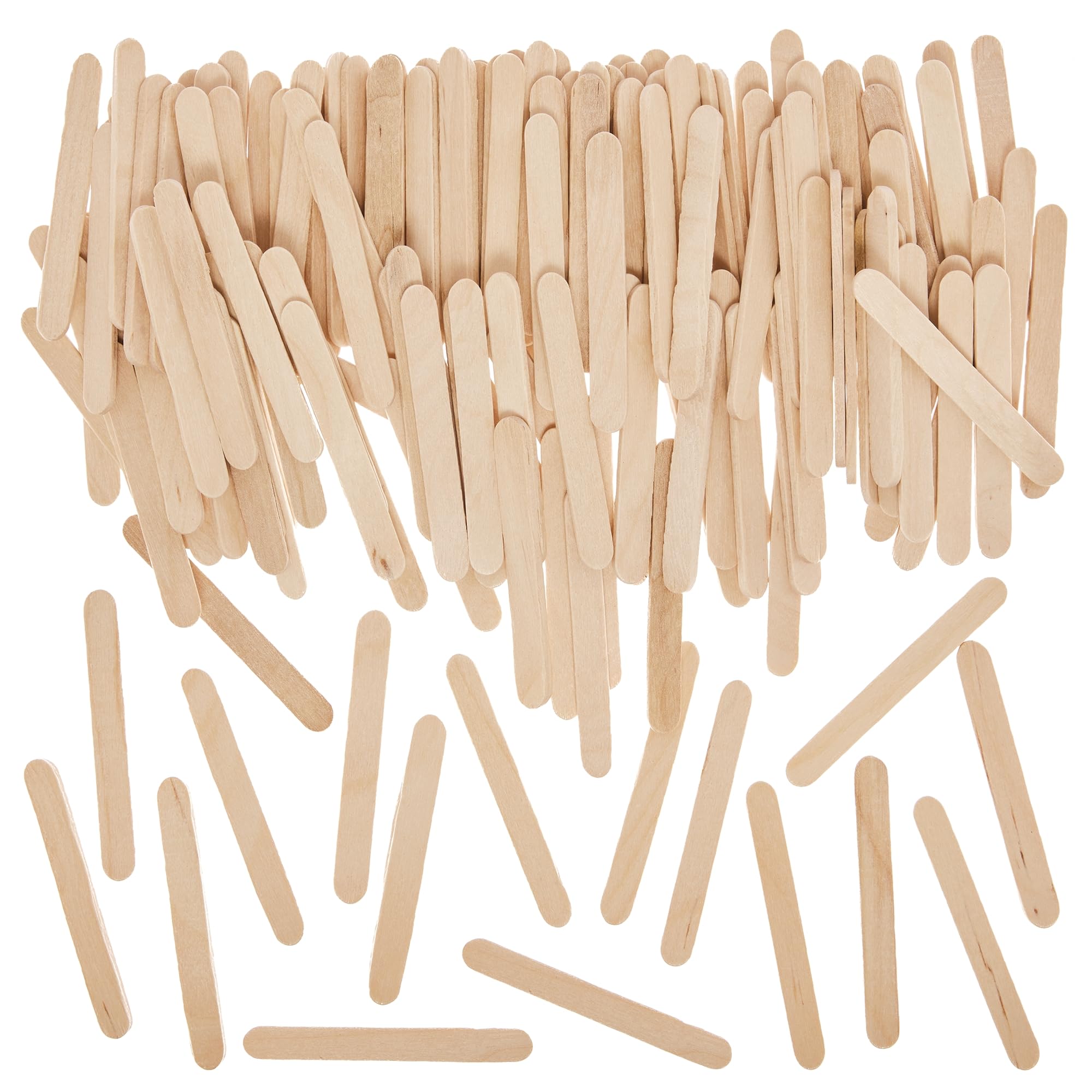 Baker Ross FN580 Mini Wooden Craft Sticks - Pack of 400, Lollipop Sticks for Crafts, Multipurpose Popsicle Sticks
