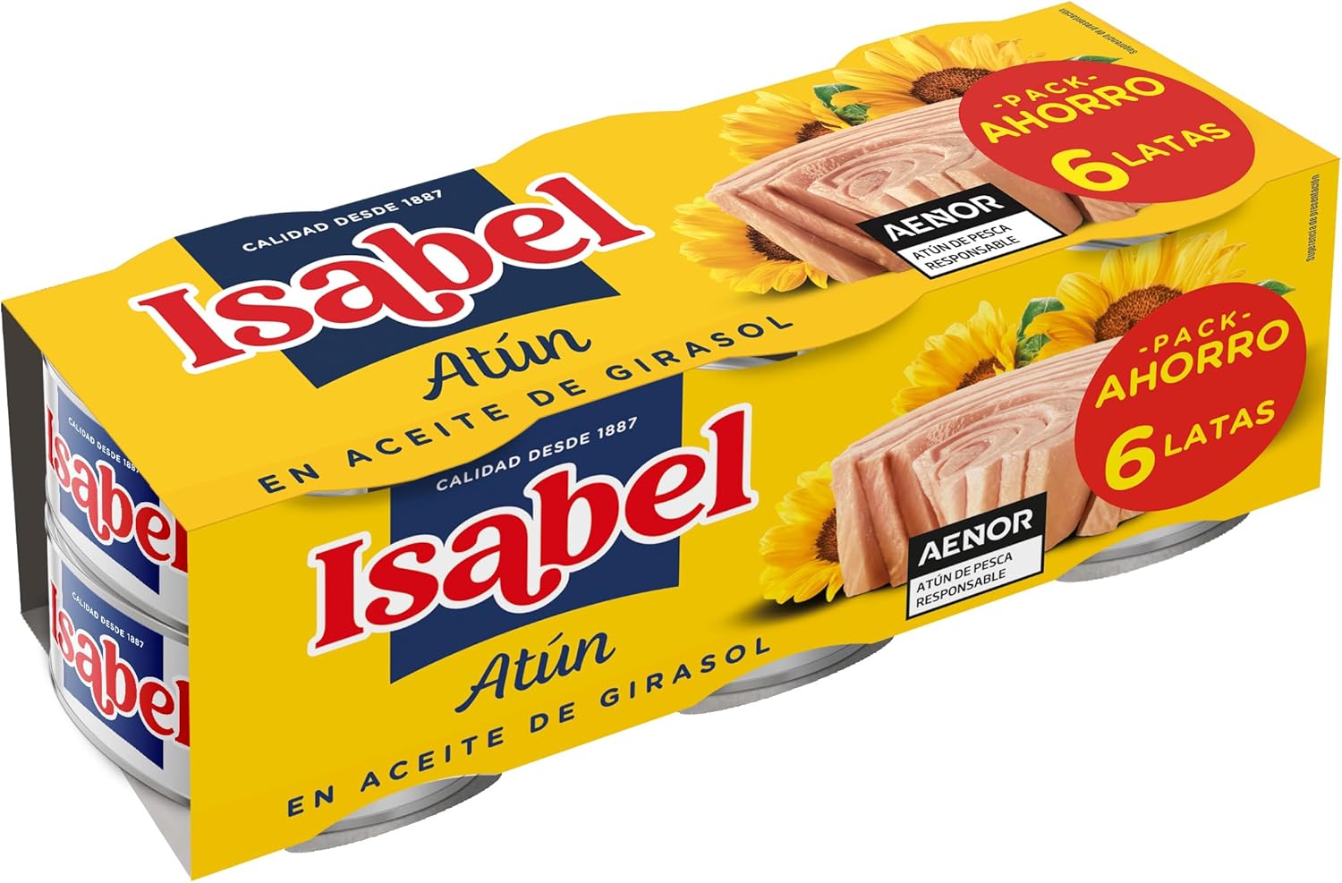 Isabel Atún Aceite Girasol - Paquete de 6 x 80 gr - Total: 480 gr ...
