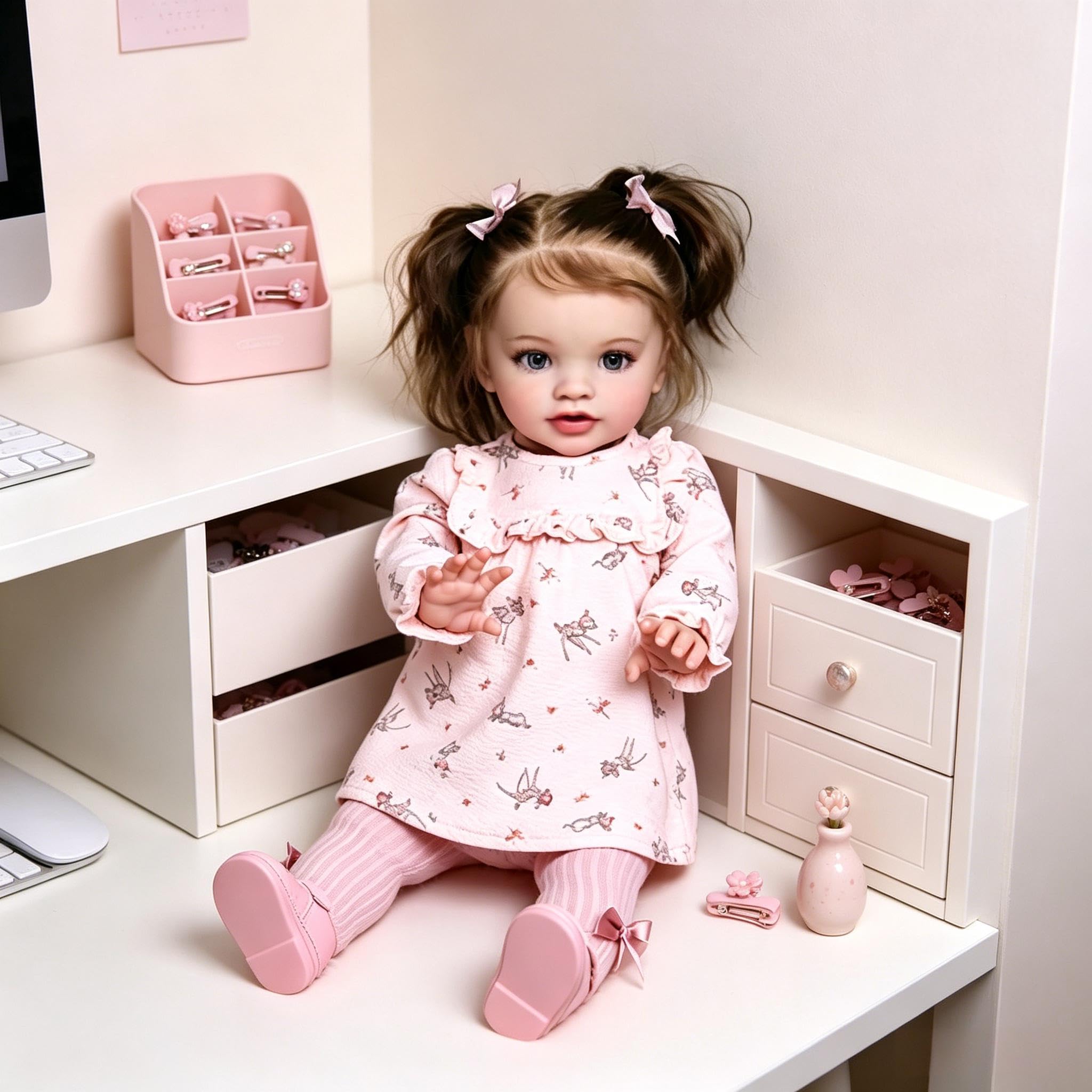 Muñeca Bebé Reborn Niña Pippa 26 Pulgadas 66 cm Muñecas Realistas Reborn Tamaño Grande Que Parecen Reales, Cuerpo De Tela Suave, Realista Muñeca Recién Nacida para Niños