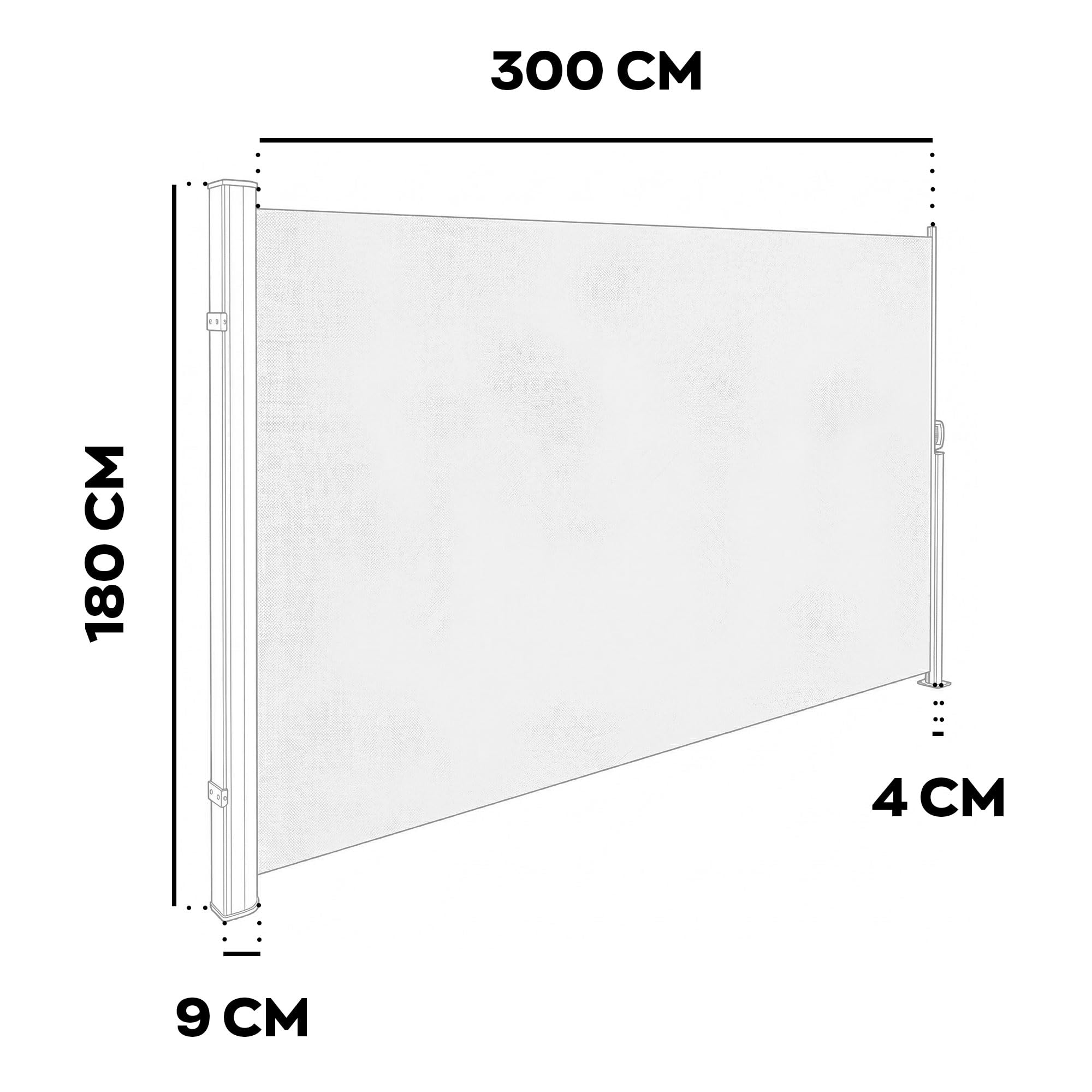 Tenda laterale avvolgibile parasole frangivento 180x300cm alluminio inossidabile separè divisore giardino privacy beige