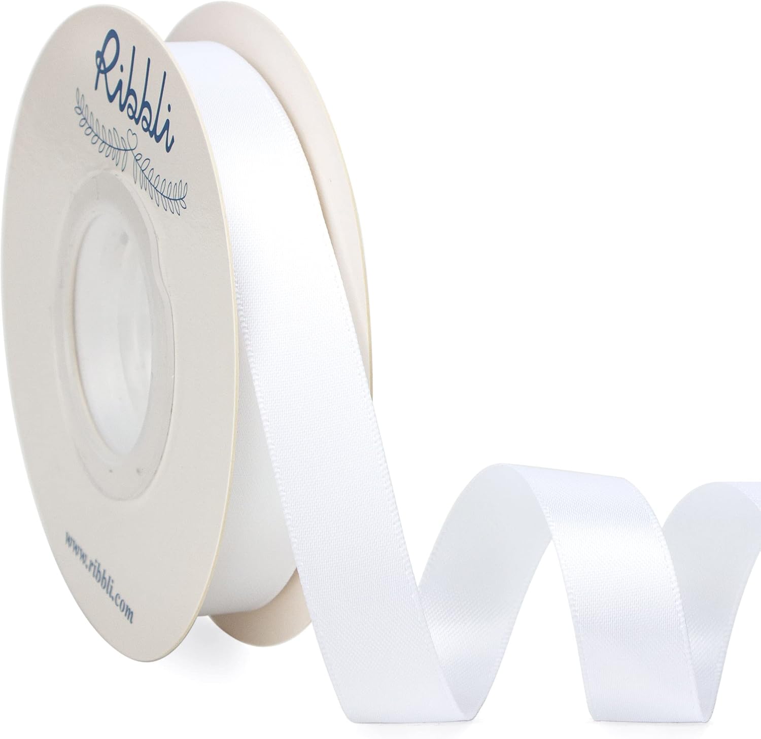 Amazon.com: Ribbli White Satin Ribbon 5/8 inch x Continuous 25 Yards ...