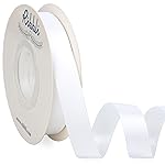 Ribbli White Satin Ribbon 5/8 inch x Continuous 25 Yards,Double Faced Satin Use for Craft, Gift Wrapping, Christmas Ornaments, Hair Bows, Bouquet Bows